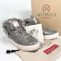 希少　Itali WOMSH ファー付き ハイカットスニーカー　シルバー