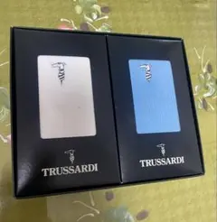 TRUSSARDI ソックス 2足セット ホワイト ブルー s24-25