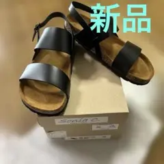 beams 牛革ブラック メンズサンダル 42
