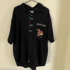 DOLCE CLUB ゴルフライン 半袖シャツ 濃いネイビー XL