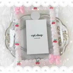 51♡ ホイップデコ トレカケースデコ ピンク さくらんぼ リボン 量産型