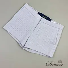 美品 ドゥロワー リネン混ショートパンツ 裏地ありライトグレー38*HB1107