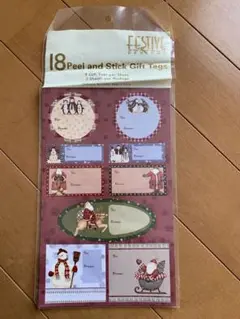新品未使用　Debbie Mumm クリスマス柄ステッカー2シート18枚