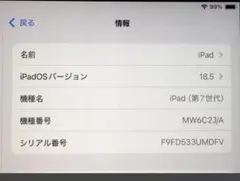Apple iPad (第7世代) 32GB シルバー バッテリー94%