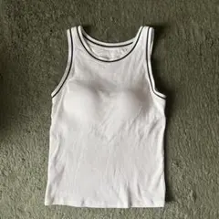 UNIQLO リブブラトップ/アメリカンスリーブ　ホワイト