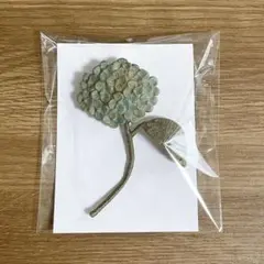 ハンドメイド today002g 紫陽花 あじさい ブローチ 陶土