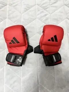 adidas Combat 赤 オープンフィンガーグローブL