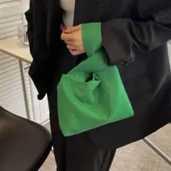 ミニマリスト キャンバス ダブルハンドル バッグ グリーン