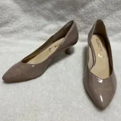 美品　AGOSTO ベージュ ポインテッドトゥパンプス ハイヒール 24.5㎝