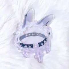 57〜75mm用 缶バッジアクリルフレーム うさ耳 パープル