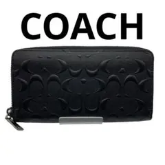 【美品】 COACH コーチ シグネチャー レザー 長財布 w2
