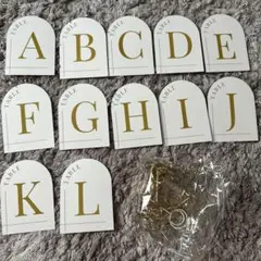 テーブルナンバー　A〜L ゴールド