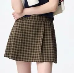 サイドプリーツチェックスコート