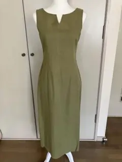 グラン山喜　 ノースリーブロングワンピース オリーブグリーン