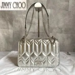 【美品】JIMMY CHOO DIONDRA BELT シルバー 2WAYBAG