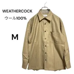【美品】ウェザーコック　毛100%　長袖シャツ　M　おしゃれ　ゆったり感