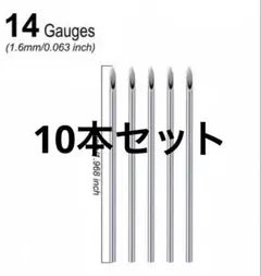 14ゲージ ニードル ピアス 10本セット