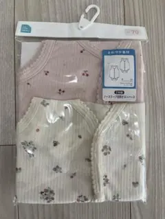 【未開封】ノースリーブ前開きロンパース　肌着　70