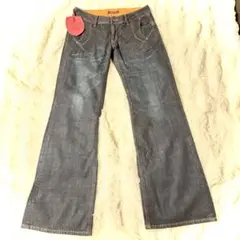 タグ付き未使用 Y2K ダークデニム ブーツカットパンツ etboite
