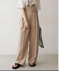 ハイウエスト2タックセミワイドパンツ