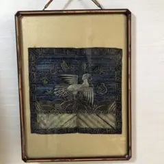 中国 骨董品 額入り 刺繍