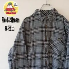 USA古着 Field＆Stream　ネルシャツ　S相当 グレー　グリーン
