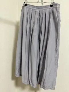 BEAMS シフォン　プリーツパンツ　ブルー