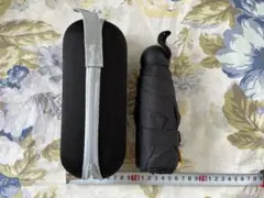 【新品】UVカット　晴雨兼用　コンパクト日傘　折りたたみ傘 黒 ケース付　男性も