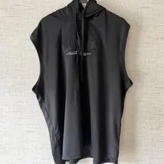 メンズ 4L ベスト パーカー 黒 ブラック