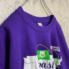 ギルダン 古着 アメリカ輸入 地図 プリント Tシャツ 半袖 紫色 XLサイズ