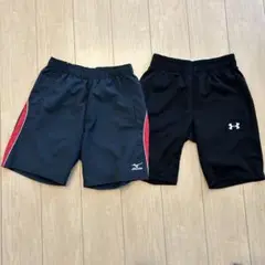 Mizuno & Under Armour スポーツショーツ 2点セット