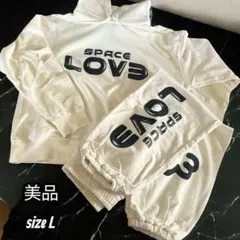 【美品】SPACE LOV3 SWEAT セットアップ　Lサイズ　アイボリー