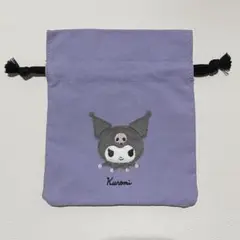 サンリオ クロミ 巾着 ふわふわワッペン ポーチ パープル