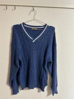 RUFF HEWN ネイビー Vネック ニット Lサイズ