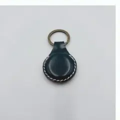 キーリング　キーホルダー　コードバン　レザー　本革　濃緑