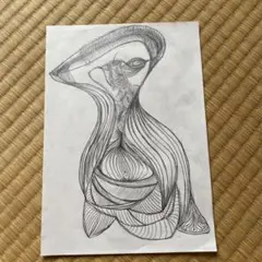 抽象的な鉛筆画 A4サイズ