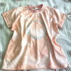 ピンクオレンジ タイダイ柄 Tシャツ 130サイズ プリント入り