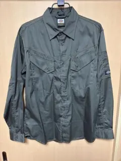 Dickies ダークグリーン 長袖ワークシャツ LL