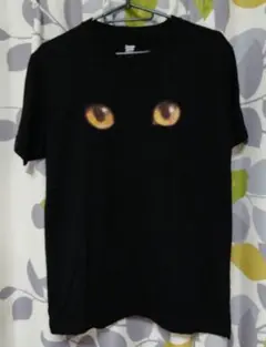 【美品】グラニフ 猫 ネコ キャッツアイ Tシャツ ブラック サイズS