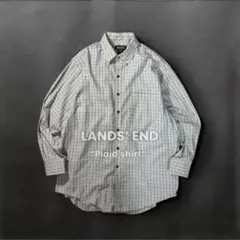 LANS’END plaid shirt ランズエンド ミニチェックシャツ 古着
