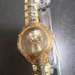 ROSRA ゴールド シルバー クォーツ腕時計