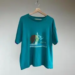 80s 90s USA製 緑 レイヤードデザインTシャツ XL vintage