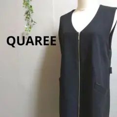 クオリー ジャンパースカート ベスト ウール混 ダークグレー