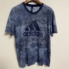 adidas アディダス 迷彩柄 Tシャツ 青 XL相当