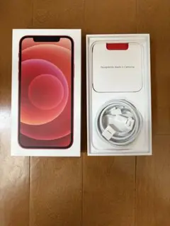 iPhone 12 レッドの箱と付属品