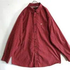 ★2572　ARIAT PRO　長袖アウトドアシャツ　XL　赤　格子柄　US古着