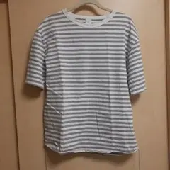 have a good day グレー/ホワイトストライプ Tシャツ