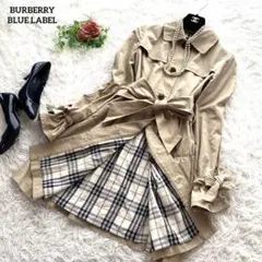 美品✨バーバリーブルーレーベル トレンチコート ノバチェック リボン 38 M