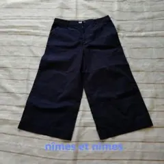 nîmes et nîmes ネイビー ワイドレッグパンツ サイズ2