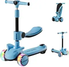新品！キックスケータ　子供用　キックボード　パープル　折り畳み式三輪車　かわいい